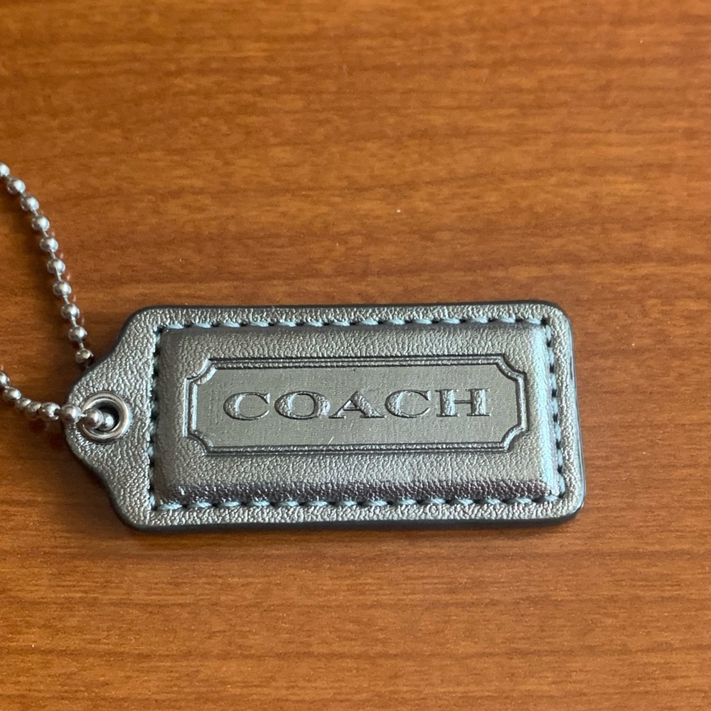 Authentic Coach Leather Hang Tag 2 1/4”, EUC, Platinum or Champagne Color